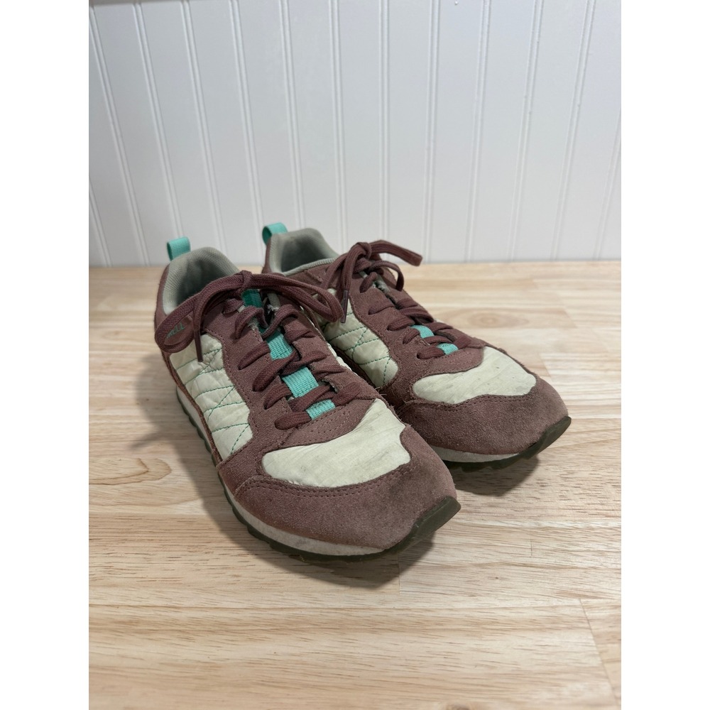 Merrell Alpine Sneakers Suede Casual Travel Outdoor Mauve Teal Women Size 7